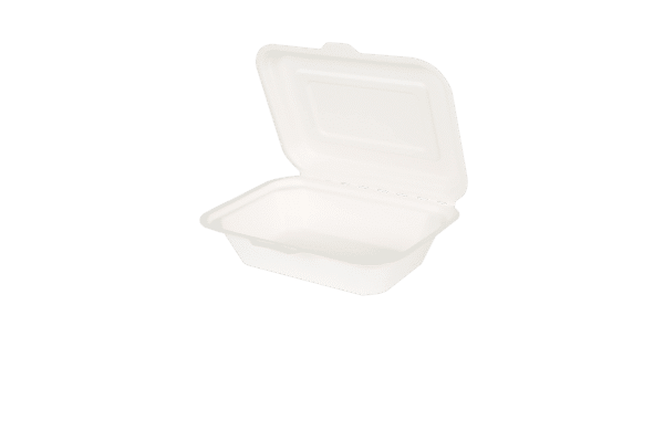 Caserole & Cutii Biodegradabile de Unica Folosinta - Caserola cu Capac Unica Folosinta, din Trestie de Zahar, Biodegradabila & Compostabila 600 ml (150 buc/ set)