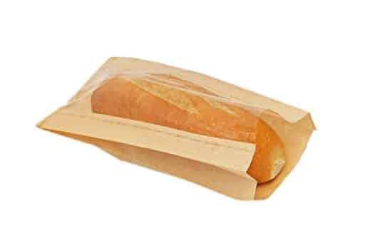 Pungi Biodegradabile & Compostabile - Pungi Hartie Panificatie kraft cu fereastra 10x5x33 (1000 buc/ cutie)