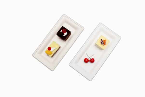 Vesela de Unica Folosinta Biodegradabila - Farfurie Dreptunghiulara 26x13 Unica Folosinta Biodegradabila & Compostabila (50 buc/set)