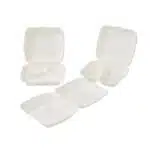 Caserola cu Capac 3 Compartimente Unica Folosinta din Trestie de Zahar, Biodegradabila & Compostabila 9” x 8” (100 buc) - imagine 4