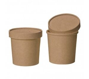 test prod - Bol supa carton kraft natur cu capac 16 OZ (25 buc/set)