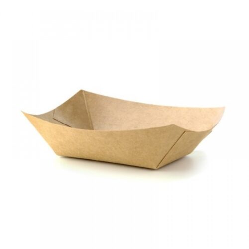 Ambalaje Fast Food Catering - Barcuta carton natur - mare original kraft 135x85x50 (250 buc/set)