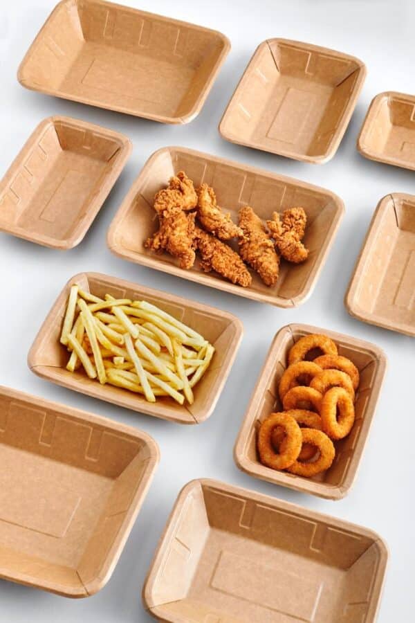 Ambalaje Fast Food Catering - Tavite carton original kraft 20 OZ laminata 50 buc/ set