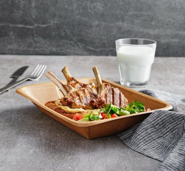 Ambalaje Fast Food Catering - Tavite carton original kraft 20 OZ laminata 50 buc/ set