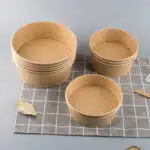 Bol salata carton natur cu capac  500 ml  (50 buc/ set) - imagine 4