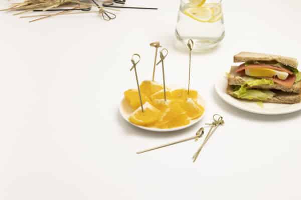 Vesela de Unica Folosinta Biodegradabila - Bete Aperitiv Bambus cu Nod 120 mm 100 buc/ set