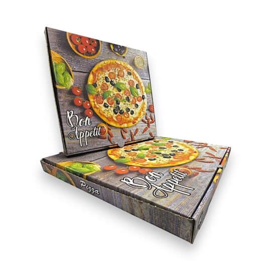 Ambalaje voluminoase [Blocare OP si Netopia] - Cutii Pizza Bon Apetit 33x33X3.5 cm (100 buc/set)