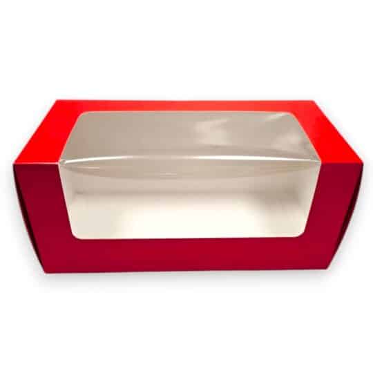 Ambalaje Cofetarie & Pahare Carton - Cutie cozonac rosie  cu fereastra 320X140X150MM 25 buc/ set