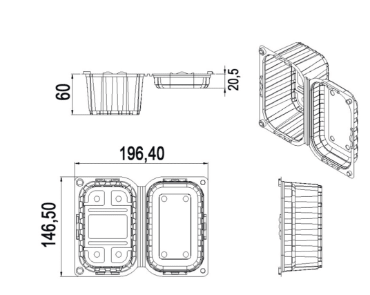 Pungi in Rola Biodegradabile si Compostabile EN13432 & Caserole Legume Fructe - CASEROLE FRUCTE 250 GR CAPAC ATASAT L-011 LIMERA  146.5 x 196.4 x 73 sunt 800 BUC / SET /BAX