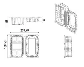 CASEROLE FRUCTE 500 GR CAPAC ATASAT L-013 LIMERA 188.5 x 239.7 x 91 600 BUC PE SET/ BAX - imagine 2