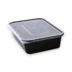 Caserola PP rectangulara neagra 1 compartiment (50 buc/ set) 173x115x41 mm - 500 CC