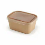 Capac Caserola Salata Carton Kraft  Rectangulara 750 ml-26 OZ / 1000 ml-32 OZ  (50 buc/ set) - imagine 2