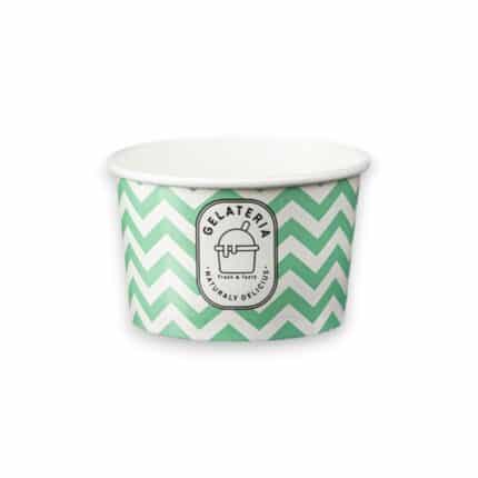 Cupe Înghețată - Bol/ Cupă Înghețată Zig Zag Verde 8 OZ  Aprox. 240 CC 50 buc/ set